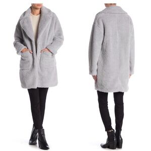 BCBGeneration Light Gray-Blue Teddy Coat